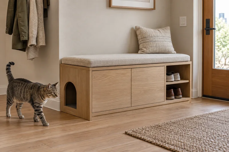 Two-Zone Litter-Box Benches: Tray Fit, Cleaning Access and a Buyer’s Specification Guide